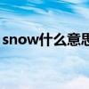snow什么意思翻译成中文（snow什么意思）