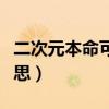 二次元本命可以有几个（二次元本命是什么意思）