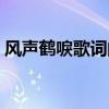 风声鹤唳歌词的解读和含义（风声鹤唳歌词）