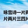 咏雪诗一片两片三四片讲的是什么（咏雪诗一片两片三四片）