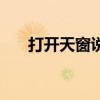 打开天窗说亮话是俗语吗（打开天窗）