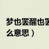 梦也罢醒也罢人生苦短什么意思（人生苦短什么意思）