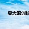 夏天的词语2个字（春天的词语2个字）