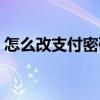 怎么改支付密码微信（如何更改支付宝密码）
