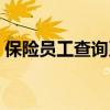保险员工查询系统（保险从业人员工号查询）