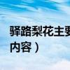 驿路梨花主要内容概括300字（驿路梨花主要内容）