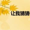 让我猜猜你是谁歌词（你是谁歌词）