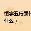 恒字五行属什么寓意是什么意思（恒字五行属什么）