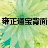 雍正通宝背面满文对照（雍正通宝背面分解）