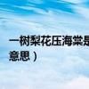 一树梨花压海棠是什么意思?[偷笑]（一树梨花压海棠是什么意思）