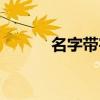 名字带宇的名字(带宇的名字) 名字带宇的名字(带宇的名字)