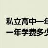 私立高中一年学费一般是多少左右（私立高中一年学费多少）