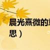 晨光熹微的意思和含义 典故（晨光熹微的意思）