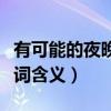 有可能的夜晚歌词太俗了吧（有可能的夜晚歌词含义）