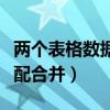两个表格数据匹配合并一起（两个表格数据匹配合并）