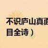 不识庐山真面目全诗毛笔书法（不识庐山真面目全诗）
