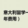 意大利留学一年费用大概多少（意大利留学一年费用）