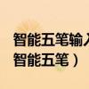 智能五笔输入法也可以用拼音输入汉字对吗（智能五笔）