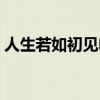 人生若如初见电视剧演员表（人生若如初见）