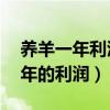 养羊一年利润多少钱能赚多少（养羊20只一年的利润）
