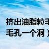 挤出油脂粒毛孔一个洞怎么收缩（挤出油脂粒毛孔一个洞）