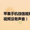 苹果手机微信视频没有声音提示是怎么回事（苹果手机微信视频没有声音）