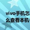 vivo手机怎么查看本机号码话号码（vivo怎么查看本机号码）