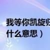我等你凯旋归来是不是病句（等我凯旋归来是什么意思）