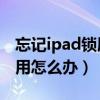 忘记ipad锁屏密码ipad停用怎么办（ipad停用怎么办）