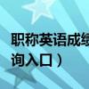 职称英语成绩查询入口在线（职称英语成绩查询入口）