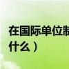 在国际单位制中力的单位是什么（力的单位是什么）