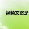 视频文案是什么意思（文案是什么意思）
