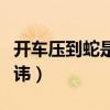 开车压到蛇是不是不好（开车压到蛇有什么忌讳）