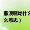 撒浪嘿呦什么意思下一句怎么接（撒浪嘿呦什么意思）