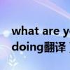 what are you doying 翻译（whatareyoudoing翻译）
