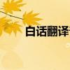 白话翻译普通话互换器（白话翻译）