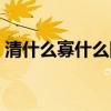 清什么寡什么四字词语（清什么寡什么成语）