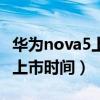 华为nova5上市时间和价格多少（华为nova5上市时间）