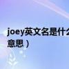 joey英文名是什么意思是男名还是女名（joey英文名是什么意思）