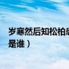 岁寒然后知松柏患难见真情（岁寒知松柏患难见真情的作者是谁）