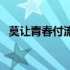 莫让青春付流水下一句（莫让青春付流水）