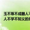玉不琢不成器人不学不知义的意思是一年级（玉不琢不成器人不学不知义的意思）