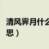 清风霁月什么意思象征什么（清风霁月什么意思）