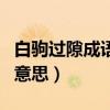 白驹过隙成语的意思是什么（白驹过隙成语的意思）