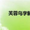 芙蓉鸟字解释（芙蓉鸟的意思是什么）