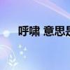 呼啸 意思是什么（呼啸的意思是什么）