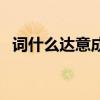 词什么达意成语大全（词什么达什么成语）