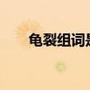龟裂组词是什么（龟裂的龟jun组词）