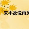 来不及说再见是什么意思（来不及说再见）