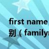 first name last name和family name的区别（familyname和lastname的区别）